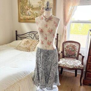 paisley midi skirt Y2K black and white paisley midi skirt Apt 9 petite medium
